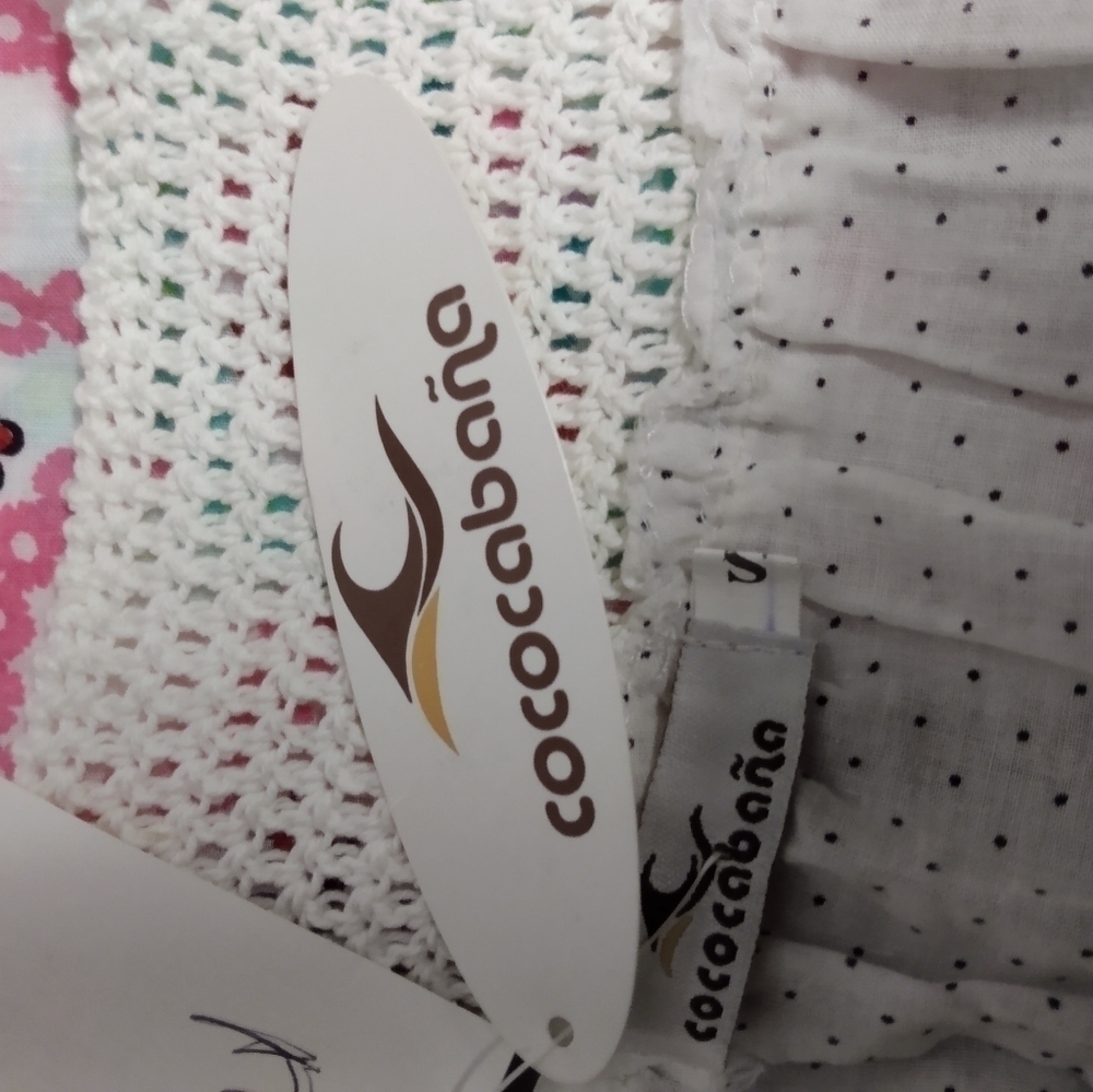 Ladies Cococabana Crochet Top Short Dress, S, Cream top, floral bottom, NWT - Picture 10 of 10